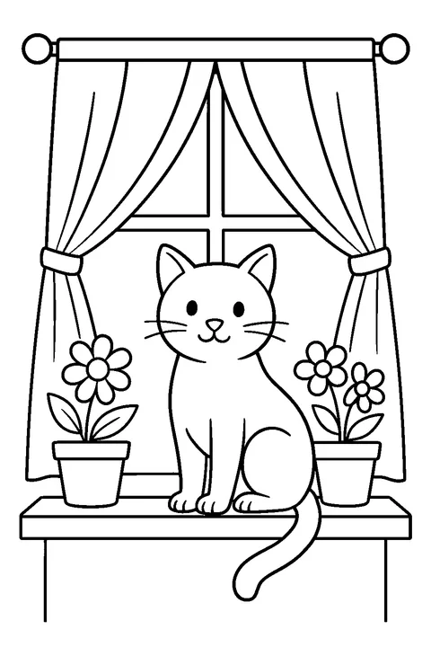Cat at the Window — Print PDF