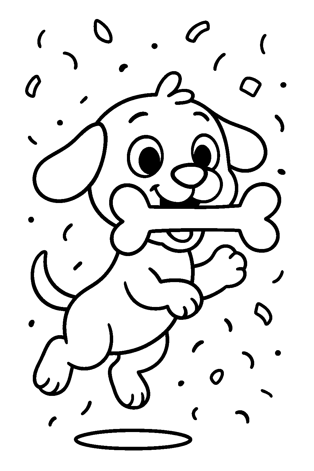 Dog with a Bone — Free printable coloring page