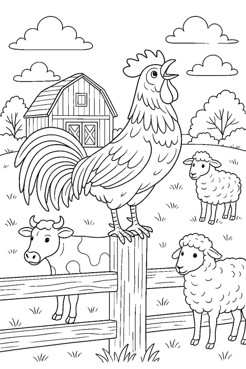 Morning at the Farm — Print PDF