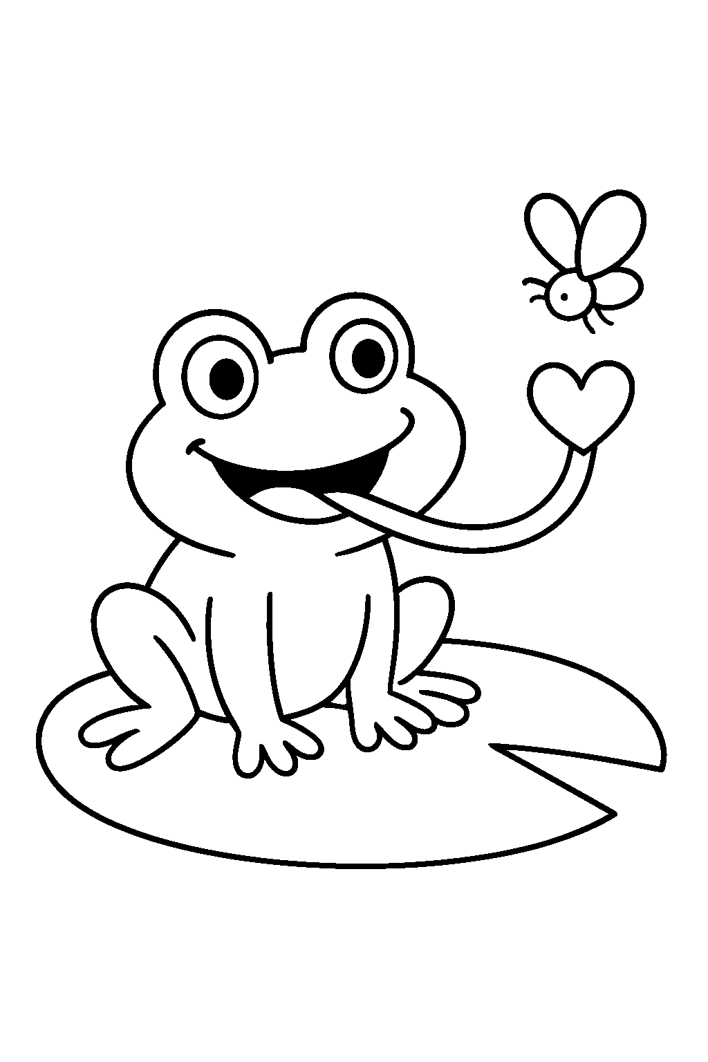 Frog on a Lily Pad — Free printable coloring page