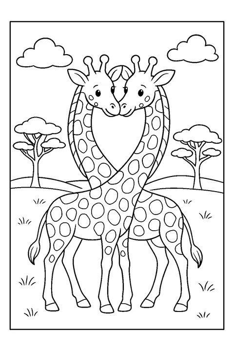 Giraffe Friends — Print PDF