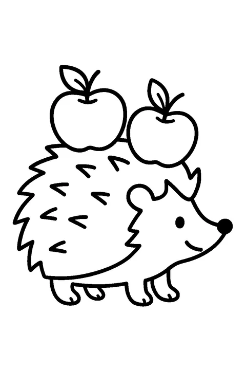 Hedgehog with Apples — Print PDF