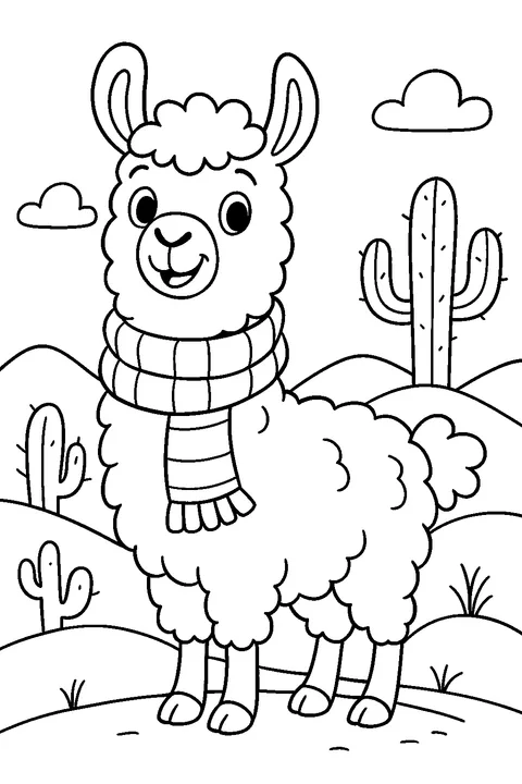Llama with a Scarf — Print PDF