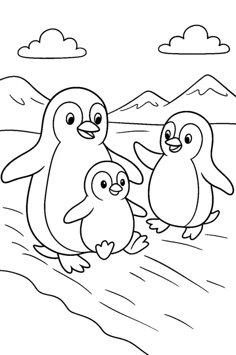 Penguin Family — Print PDF
