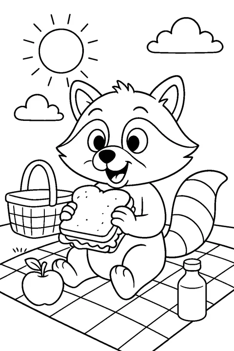 Raccoon Picnic — Print PDF