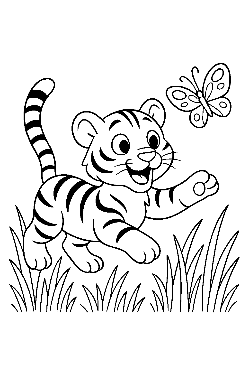 Cucciolo di tigre — disegno da colorare e stampare gratis