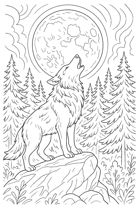 Wolf and the Moon — Print PDF