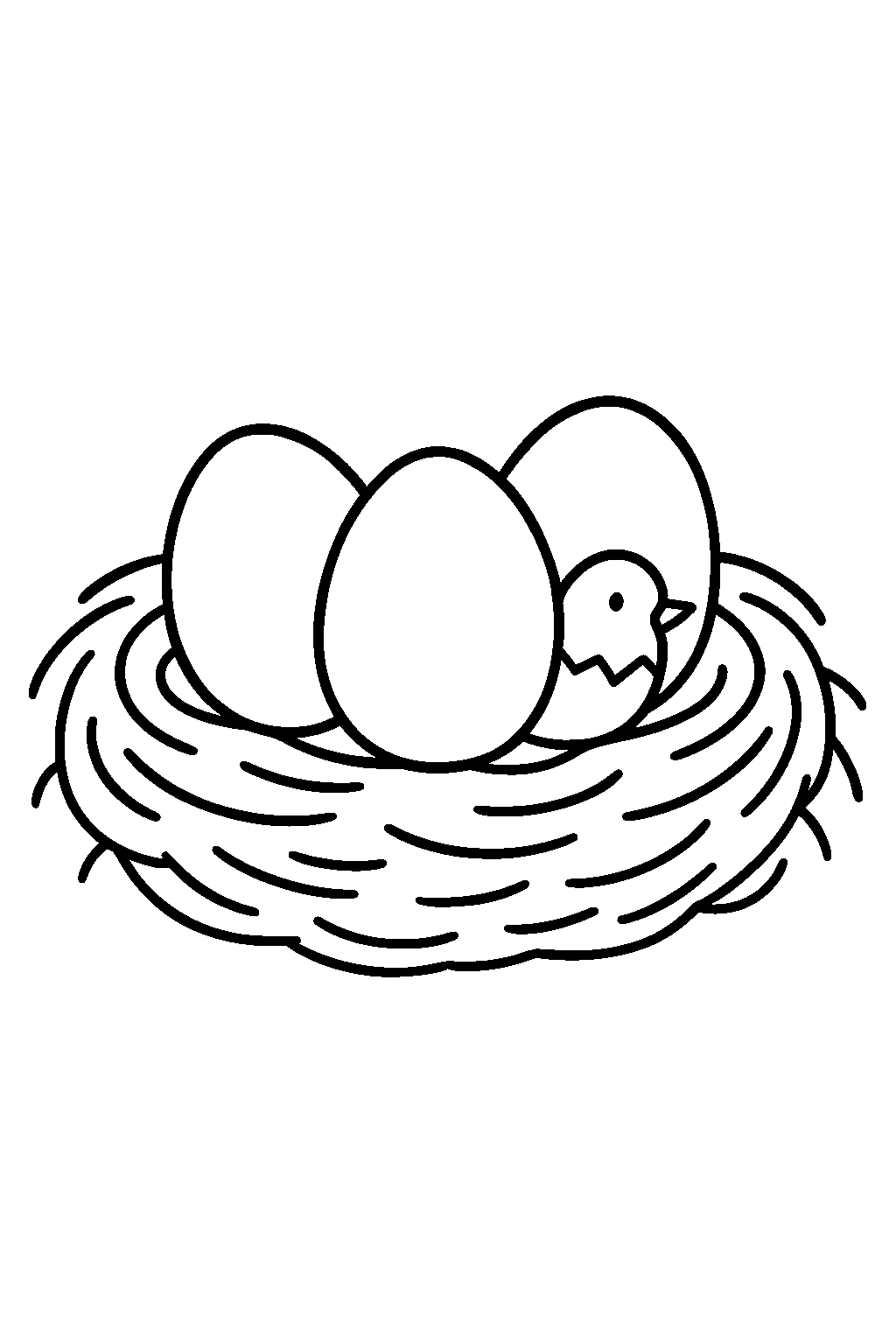 Dinosaur Nest — Free printable coloring page