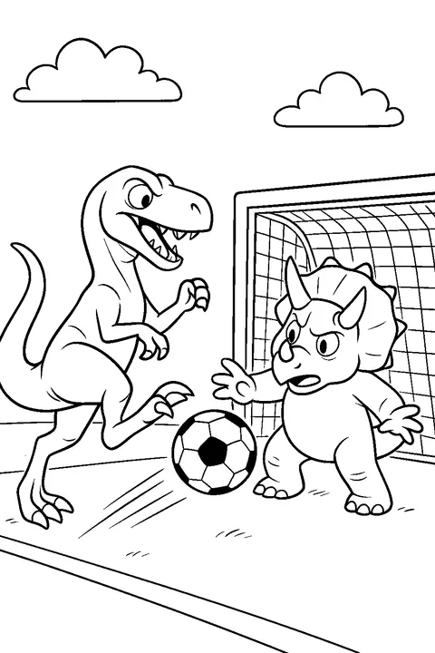 Dino Soccer Match — Print PDF