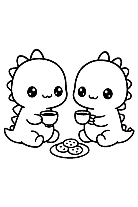 Dino Tea Time — Print PDF