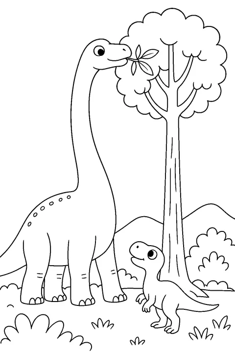 Brachiosaurus Reaching the Treetops — Print PDF