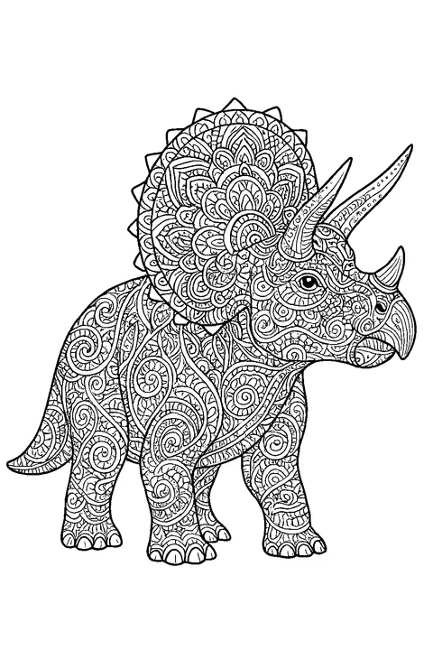 Ornament Triceratops — Print PDF