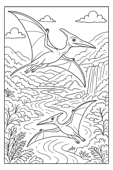 Pterodactyls over the Valley — Print PDF