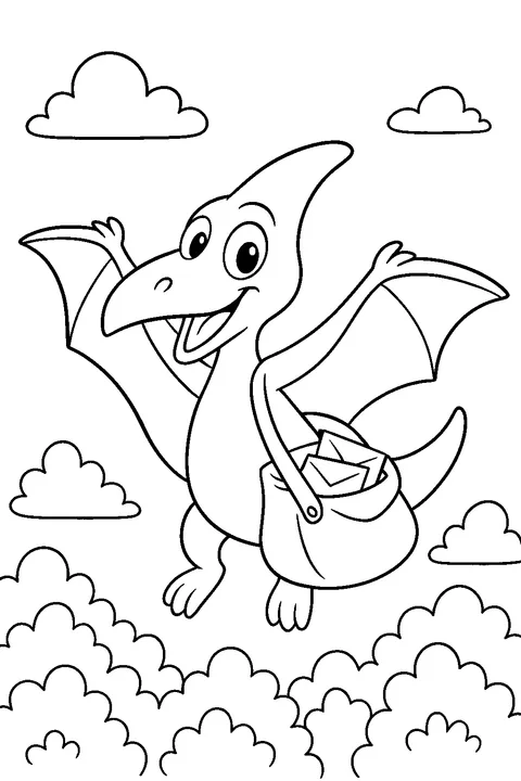 Pterosaur Mail Delivery — Print PDF