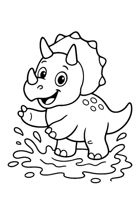 Triceratops Mud Bath — Print PDF
