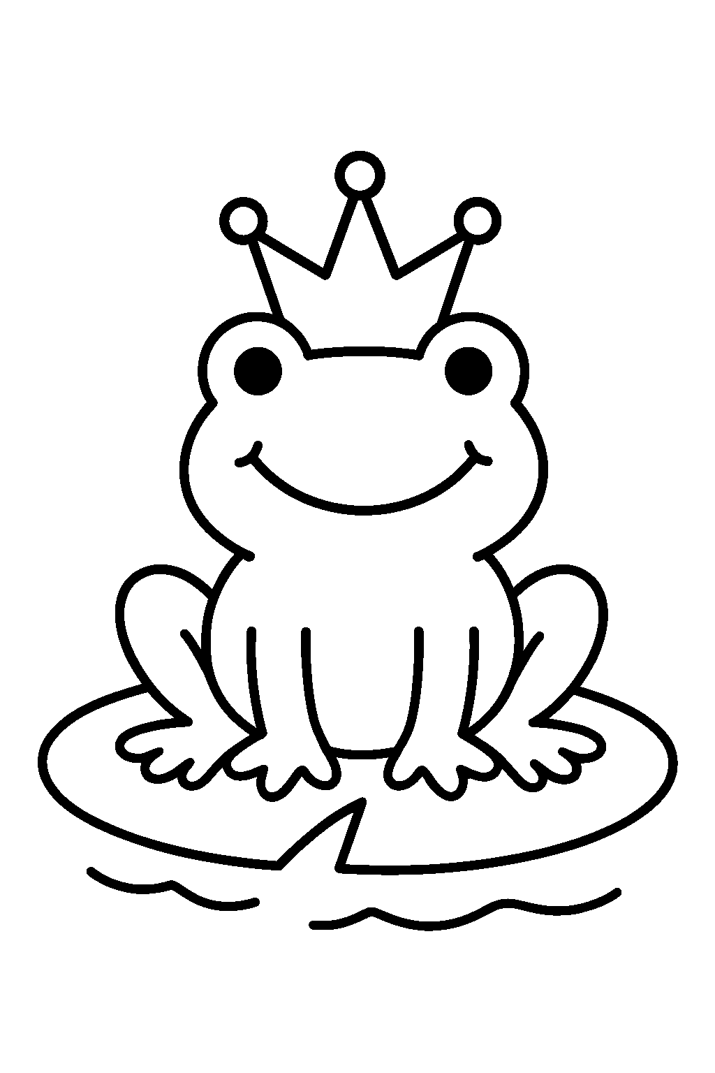 Frog with a Crown — Free printable coloring page