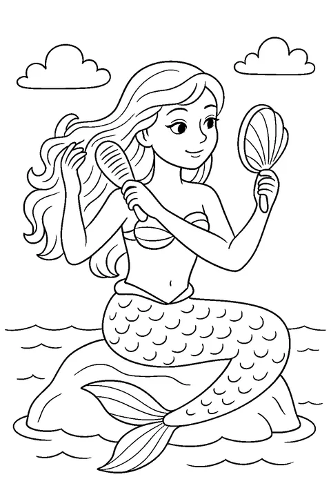 Mermaid and the Mirror — Print PDF
