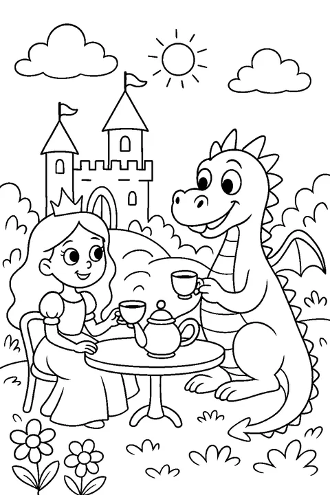 Princess and Dragon Tea — Print PDF