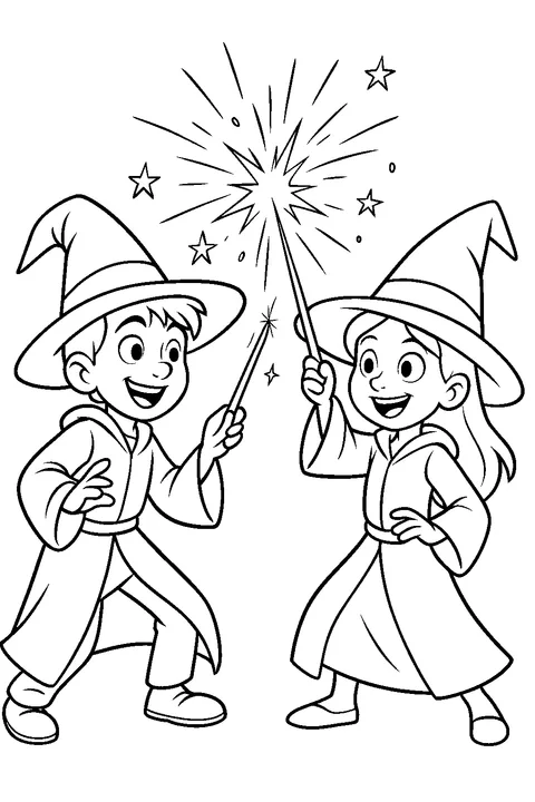 Wizard Duel of Sparks — Print PDF