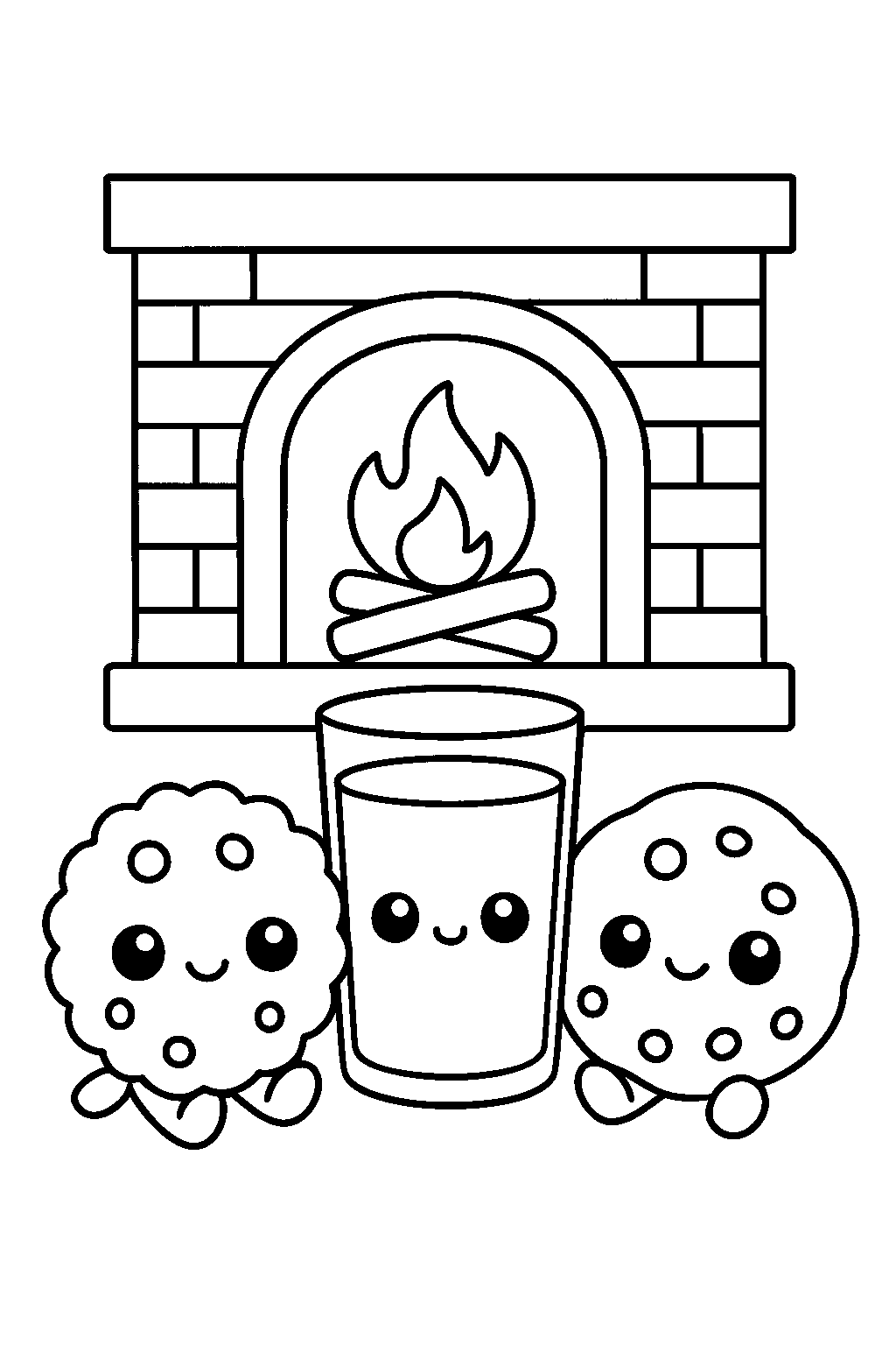 Cookies for Santa — Free printable coloring page