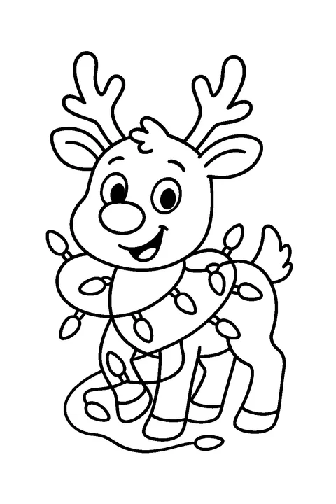 Reindeer in Lights — Print PDF