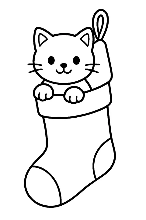 Kitten in a Stocking — Print PDF