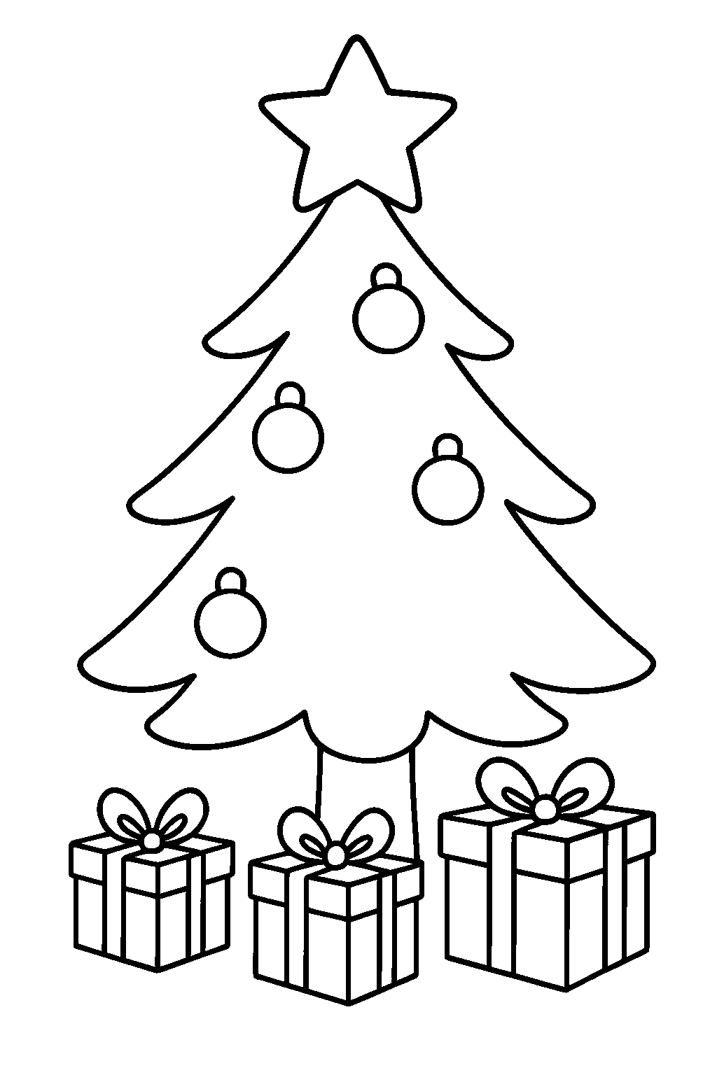 Christmas Tree — Free printable coloring page