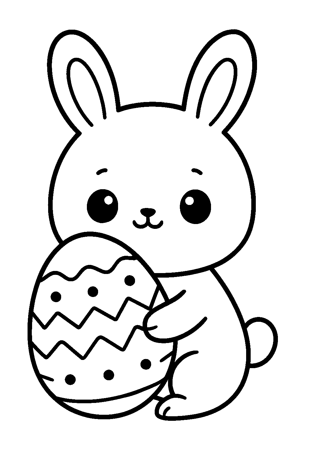 Easter Bunny with an Egg — Free printable coloring page