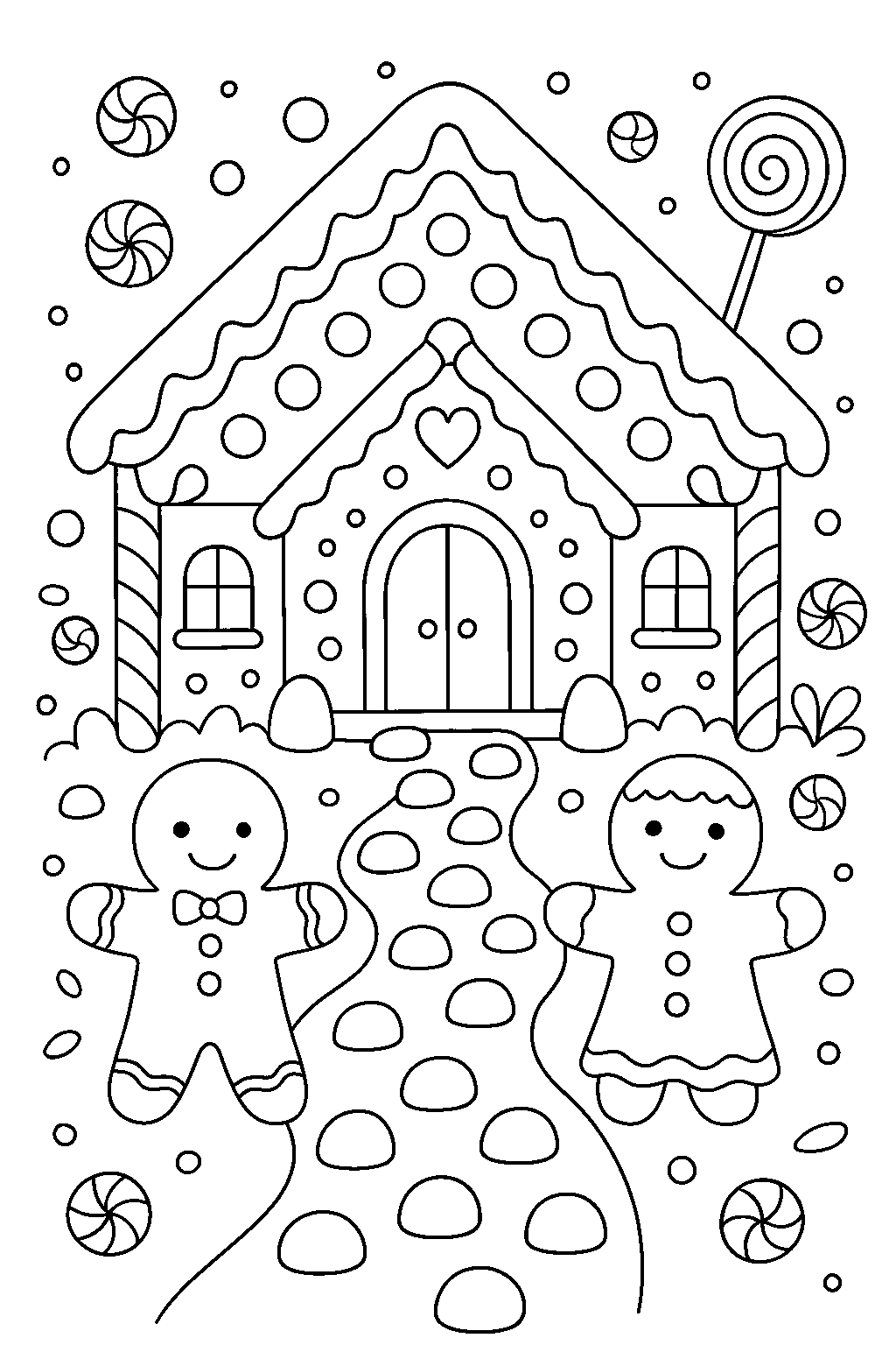 Casa de gengibre — desenho para colorir e imprimir grátis