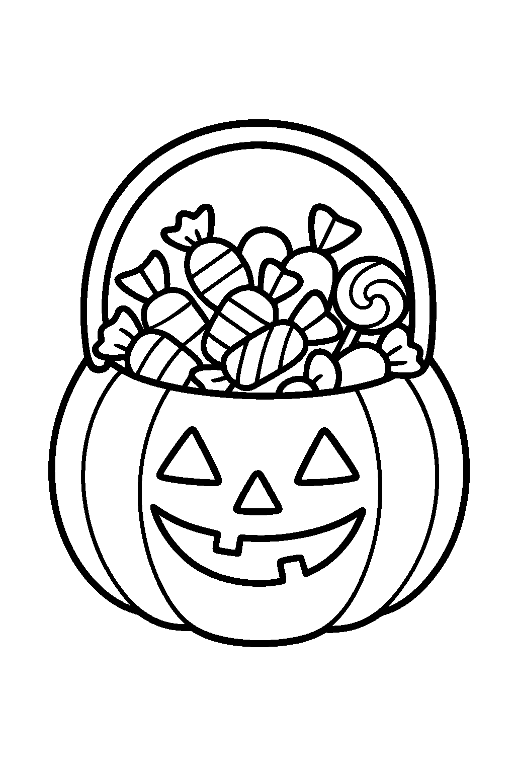 Trick or Treat Basket — Free printable coloring page
