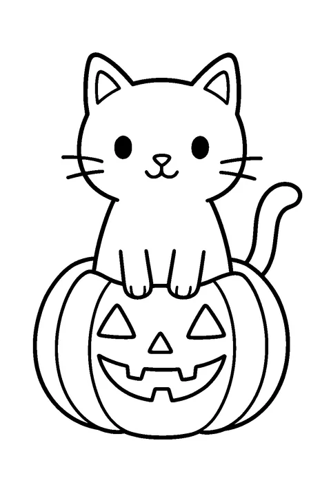 Cat in a Pumpkin — Print PDF