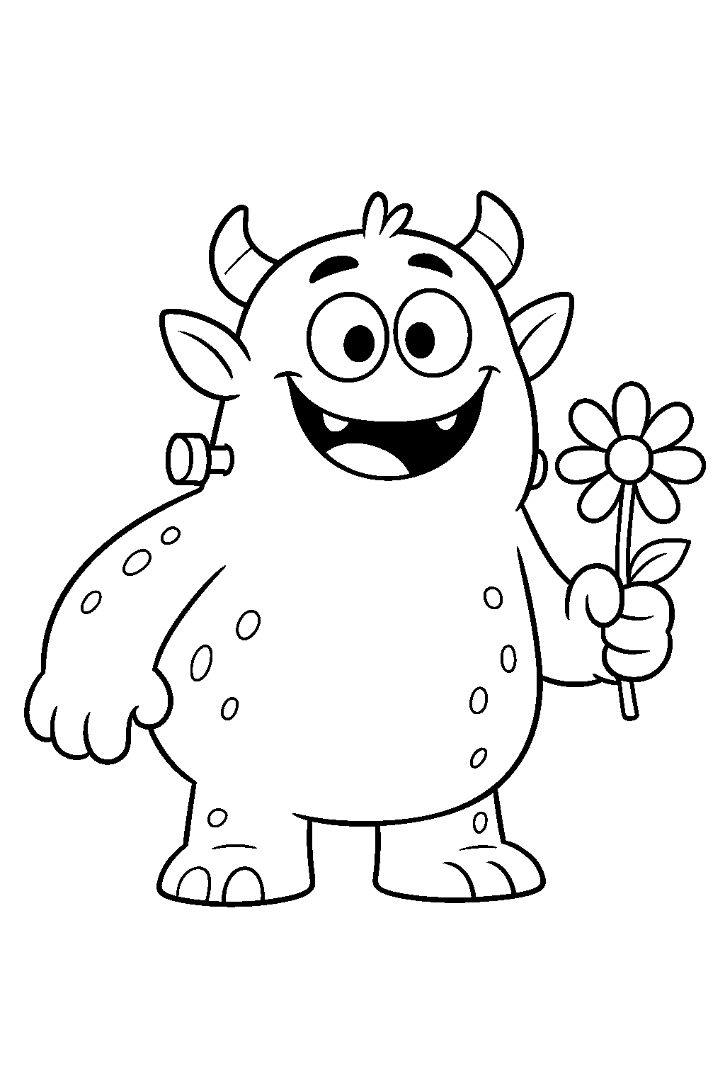 Le monstre gentil — coloriage gratuit à imprimer