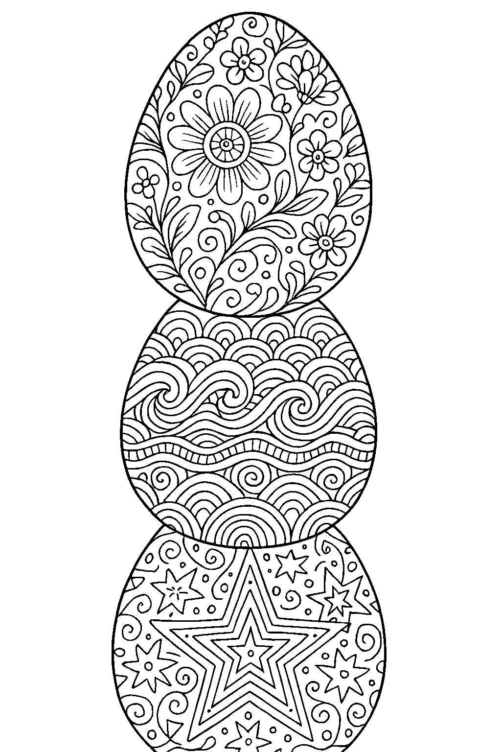 Ornament Easter Eggs — Free printable coloring page