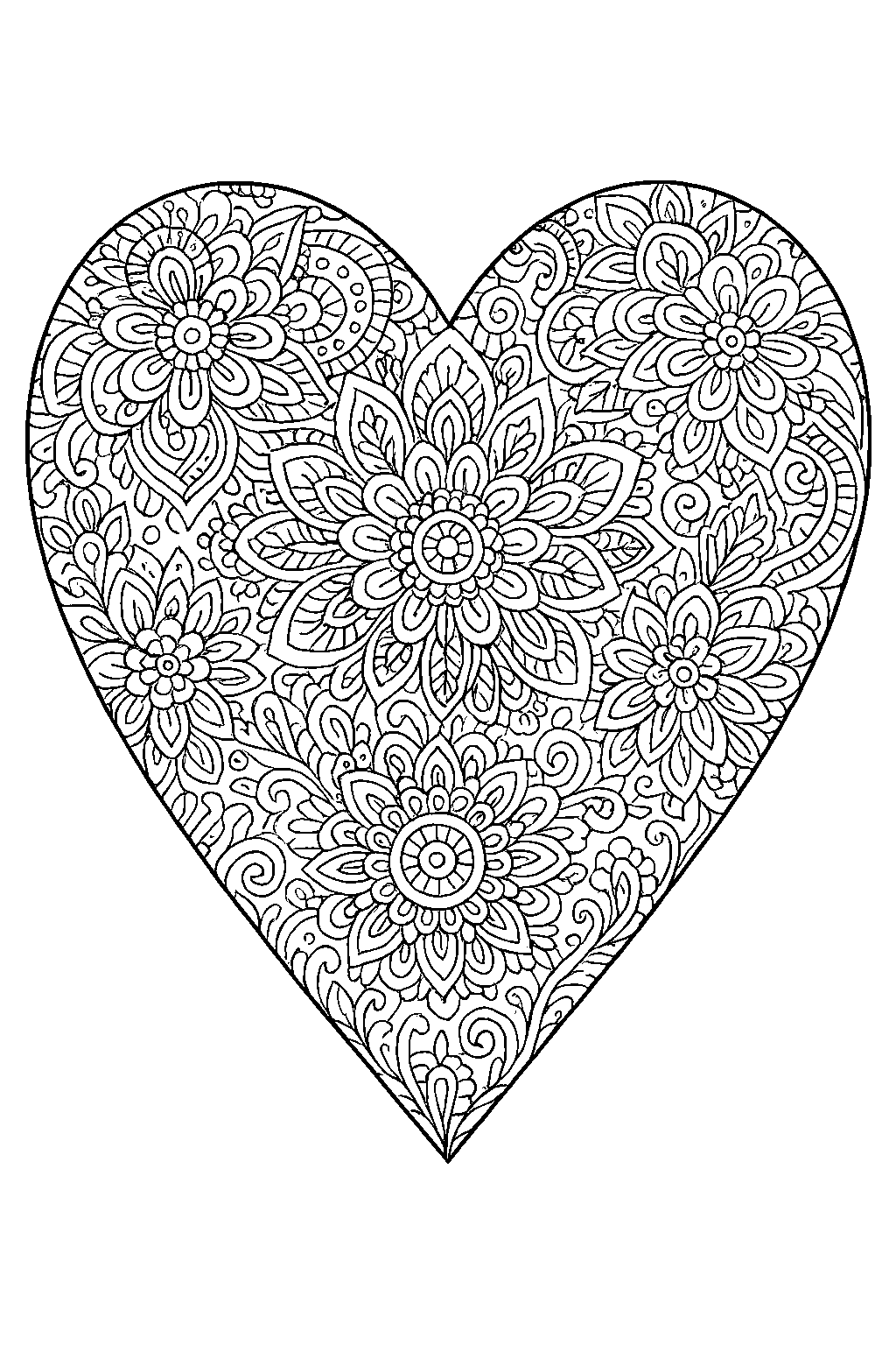 Ornament Heart — Free printable coloring page