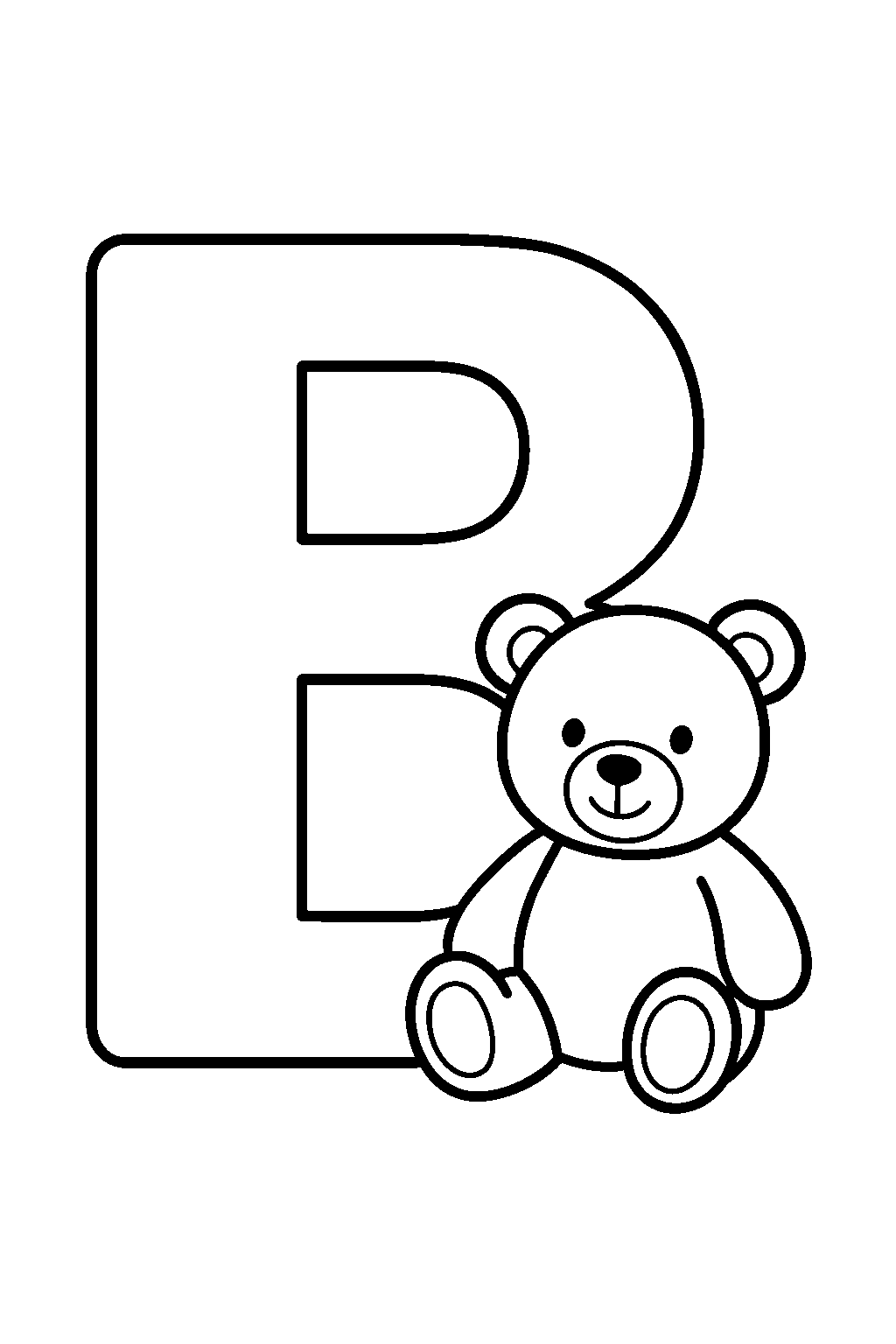 Letter B is for Bear — Free printable coloring page