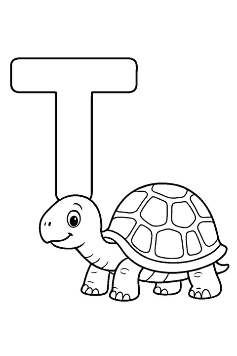 Letter T is for Turtle — Print PDF