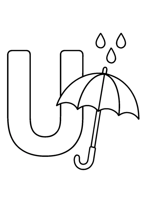 Letter U is for Umbrella — Print PDF