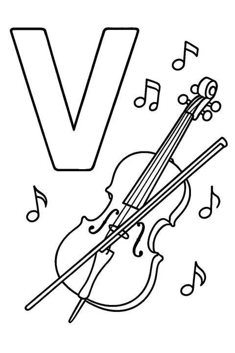 Letter V is for Violin — Print PDF