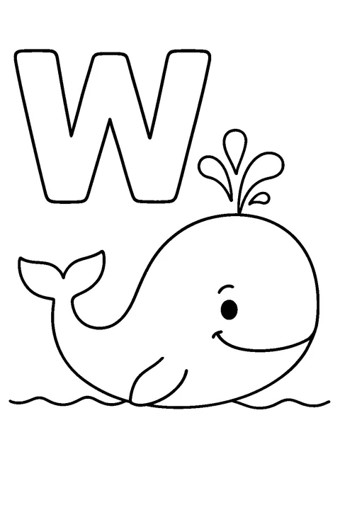 Letter W is for Whale — Print PDF
