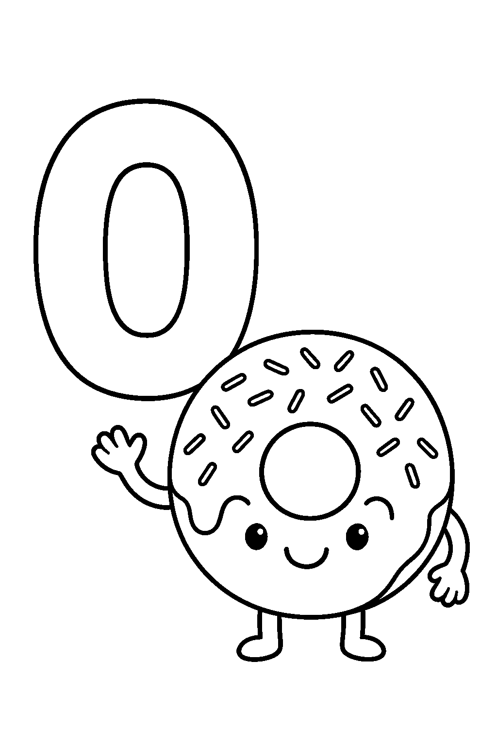 Number 0 — Free printable coloring page