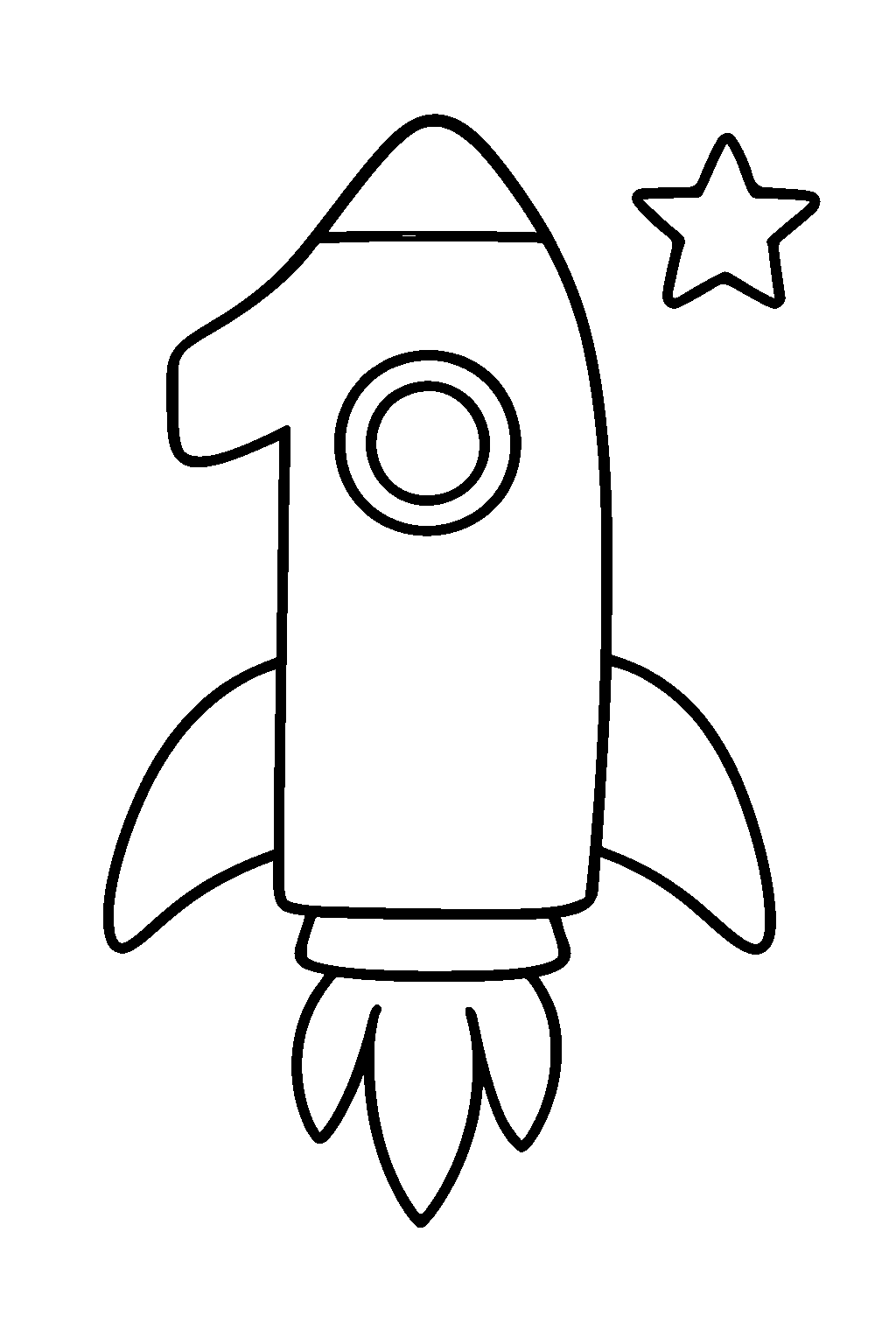 Number 1 Rocket — Free printable coloring page