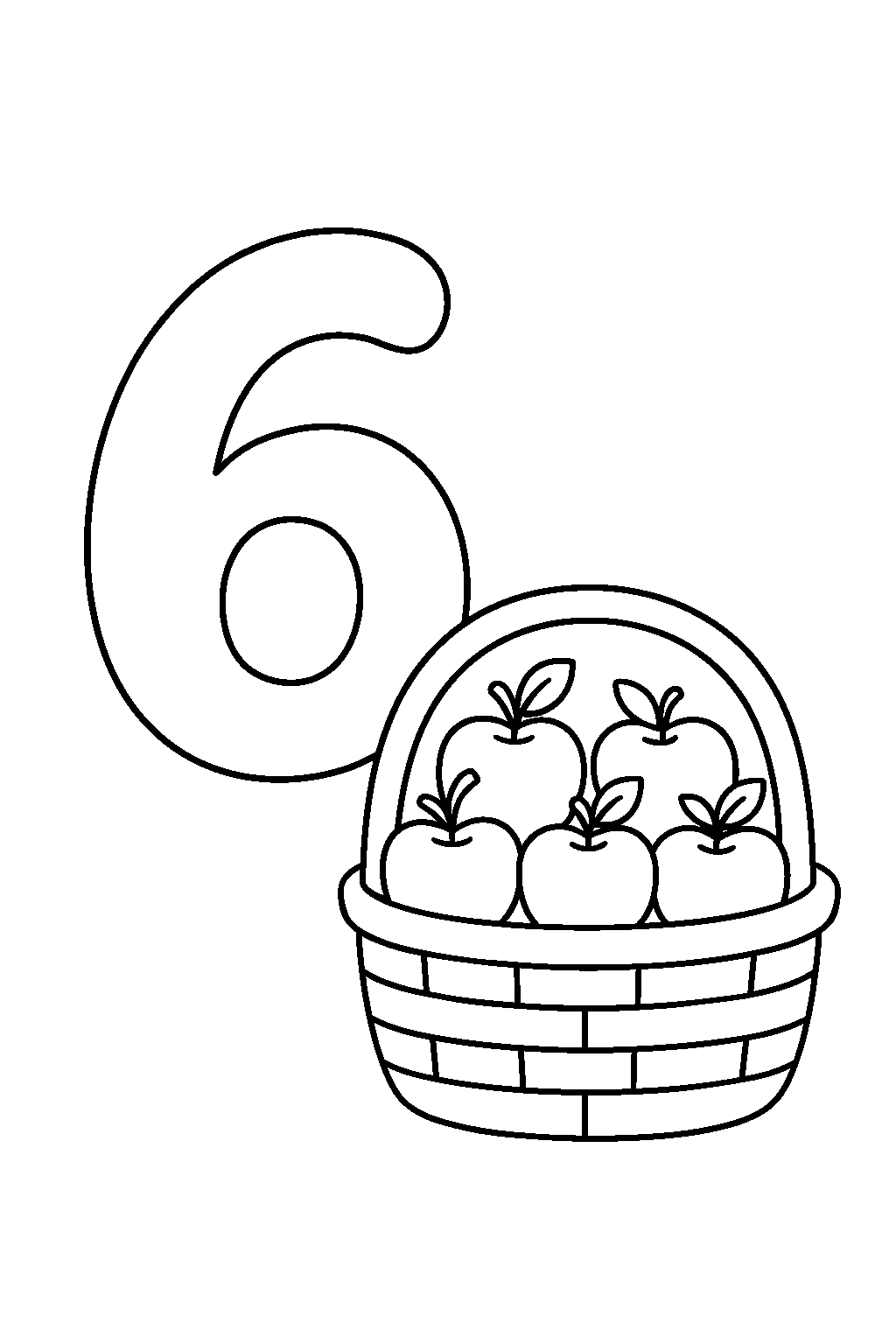 Number 6 — Free printable coloring page