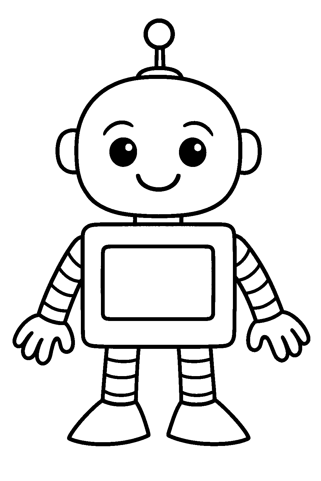 Robot Made of Shapes — Free printable coloring page