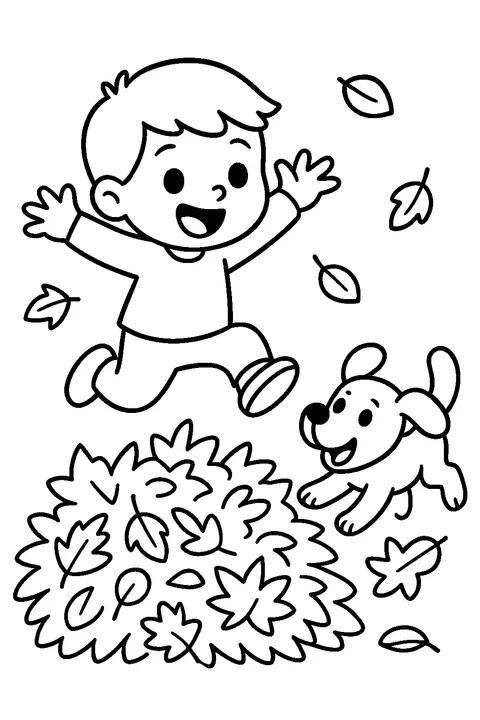 Jumping in Leaves — Print PDF