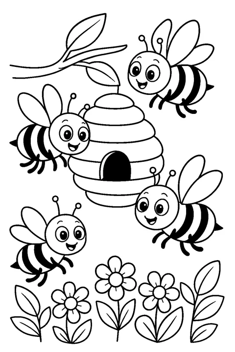 Busy Bees and the Hive — Print PDF