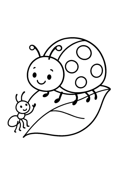 Ladybug on a Leaf — Print PDF