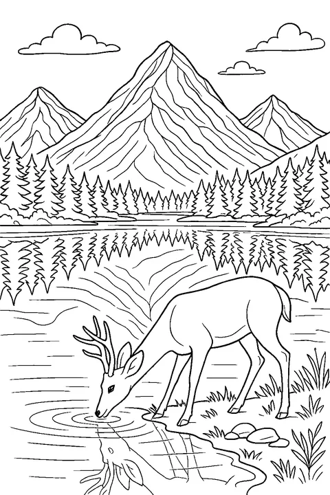 Mountain Lake Mirror — Print PDF