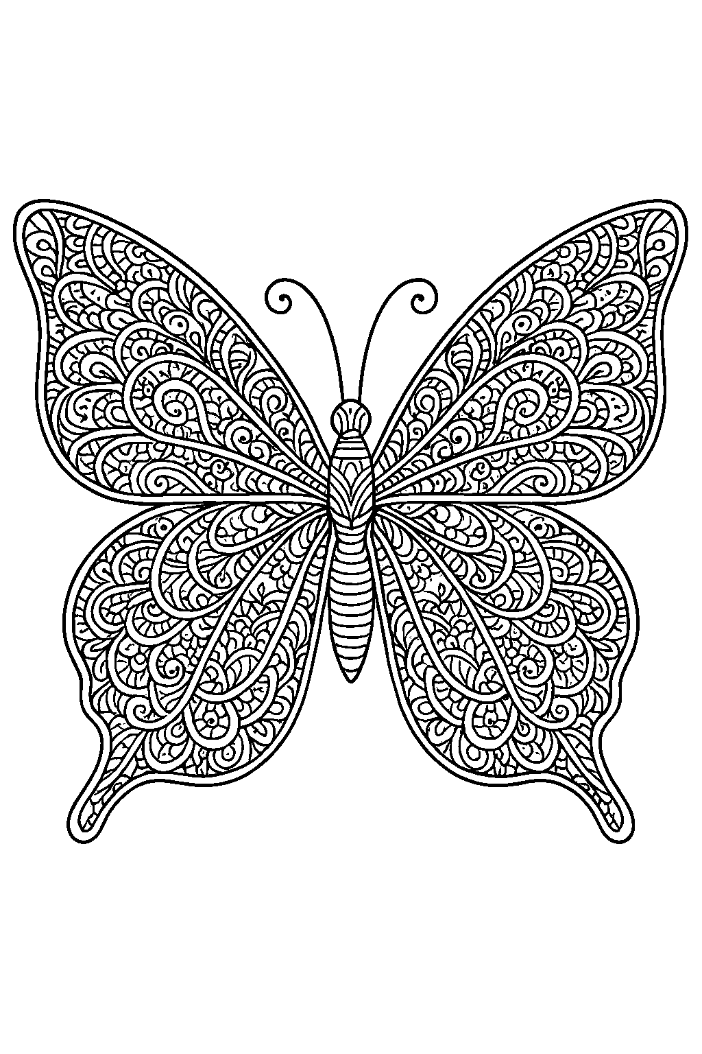 Ornament Butterfly — Free printable coloring page