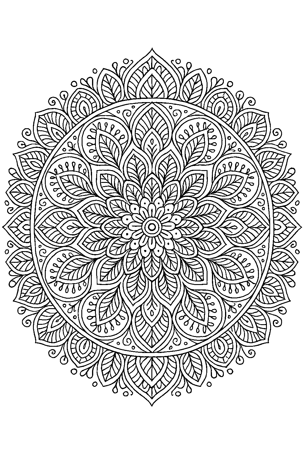 Mandala de flores — dibujo para colorear e imprimir gratis