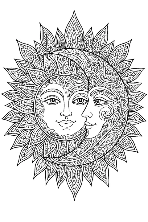 Ornament Sun and Moon — Print PDF